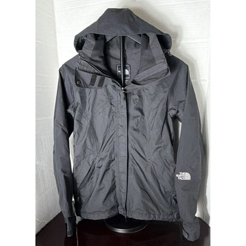 The North Face GORE-TEX Black Hooded Zip Rain Jacket Coat Size SP